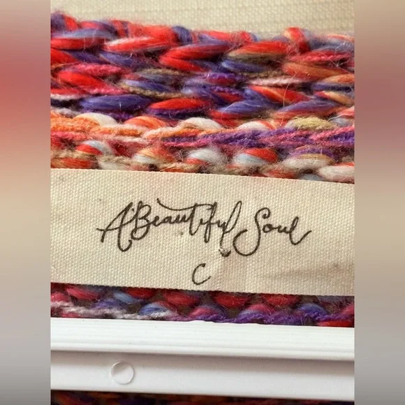 Beautiful Soul Chunky Knit Cardigan Oversized XXL 2XL Heavy Multicolor Boho - Picture 6 of 9